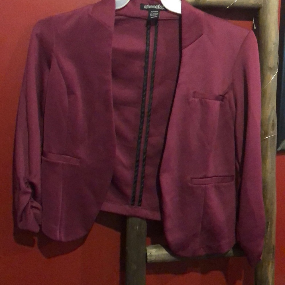 Plum polyester blazer